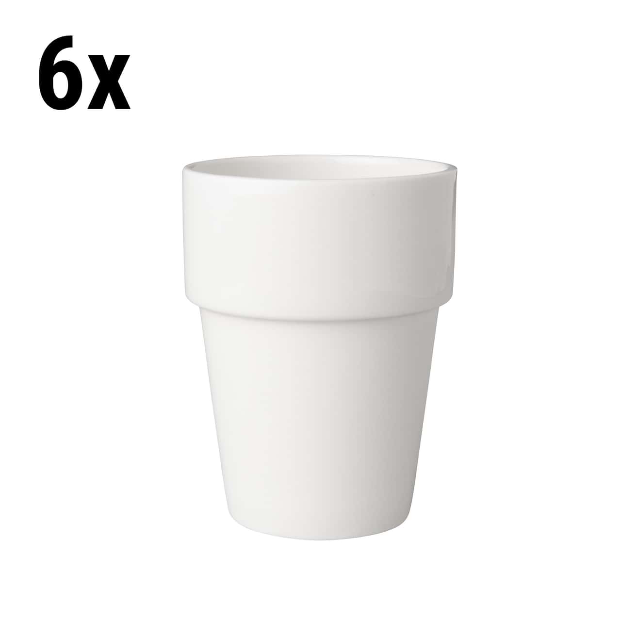 (6 Stück) BUDGETLINE - Milchbecher Mammoet - 19 cl - Weiß