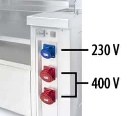 Mobile Kochstation - 1600x850mm - Höhe: 1170mm - inkl. Nudelkocher, Elektroherd & Bain-Marie