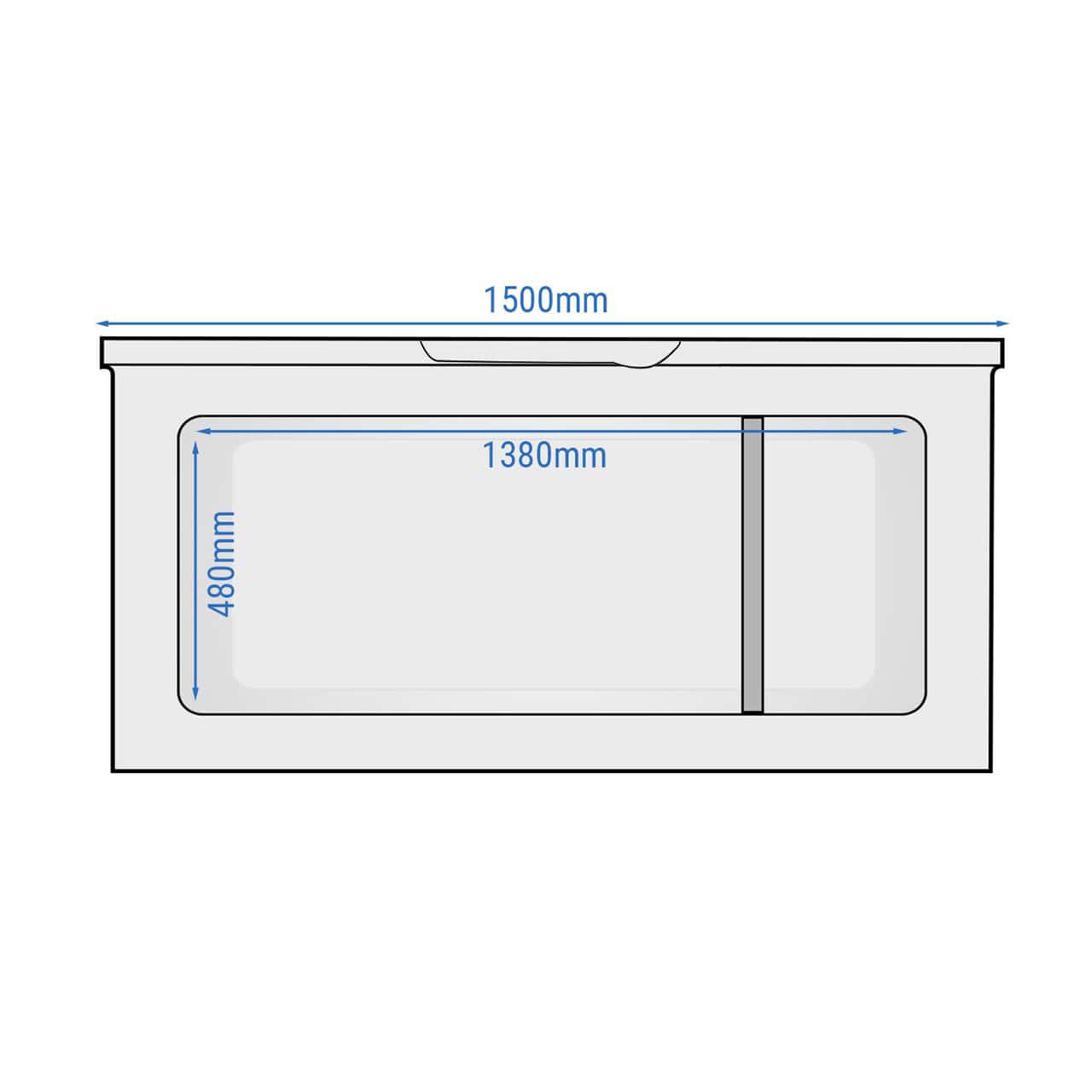 Tiefkühltruhe - 1500mm - 466 Liter - Edelstahldeckel - inkl. Trennwand