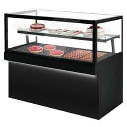 Kuchentheke TORONTO - 1800mm - schwarze Front - mit LED-Beleuchtung & 2 Ablagen