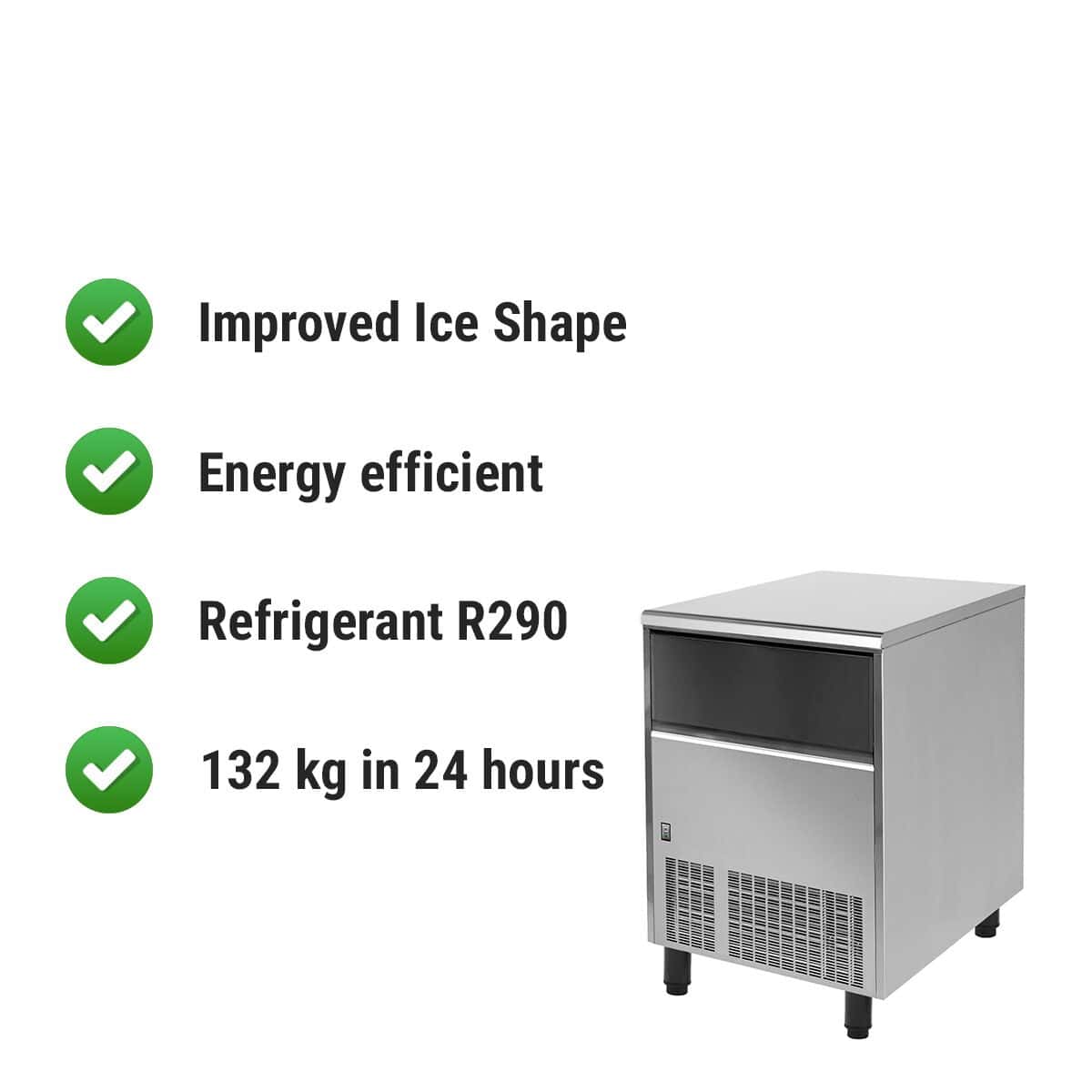 Eiswürfelbereiter - Zylinder - Zylinder- 132 kg/ 24 h