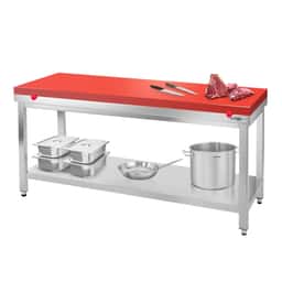 Worktable PREMIUM Stainless steel- 1500x600mm - with undershelf without backsplash incl. cutting plate