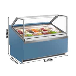 Ice cream counter IVY - 1200mm - Air circulation - for 14x 5 liter containers - Blue