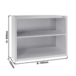 Edelstahl Wandhängeschrank ECO - 800x400mm - ohne Flügeltür 800mm hoch