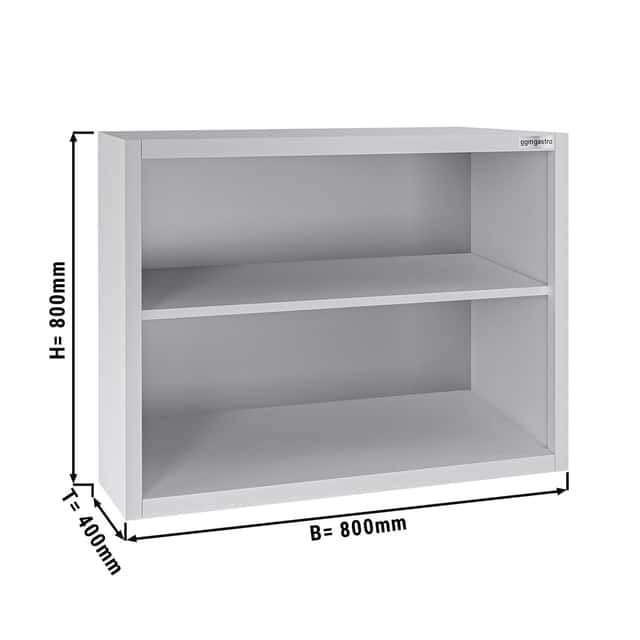 Edelstahl Wandhängeschrank ECO - 800x400mm - ohne Flügeltür 800mm hoch