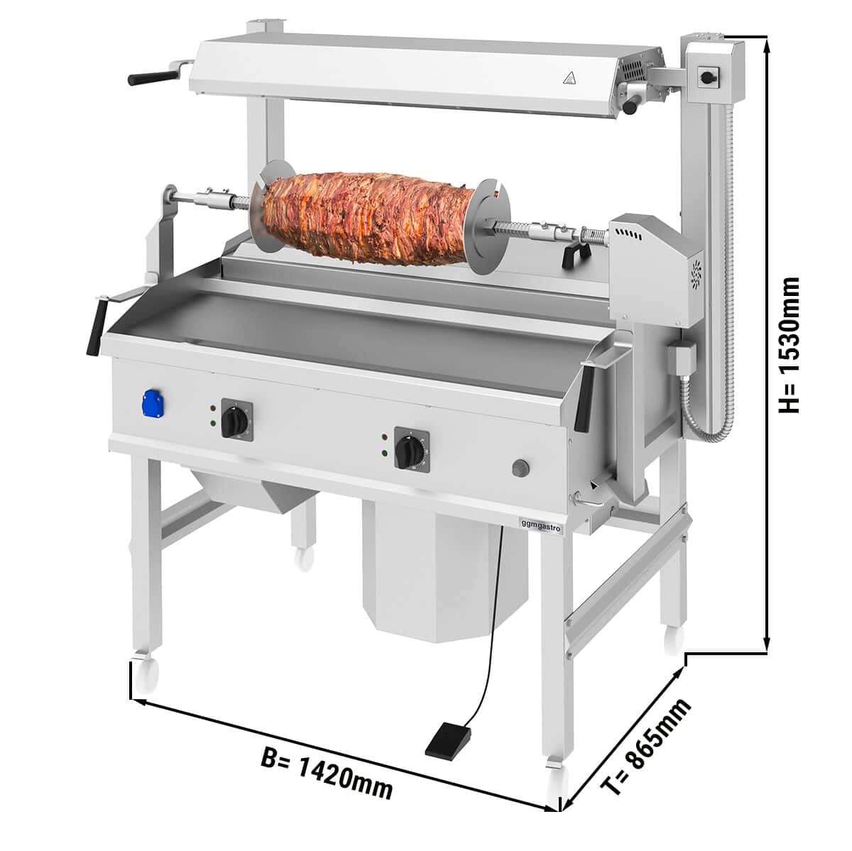 Cag Kebab Maschine - 14kW - horizontal - Standgerät