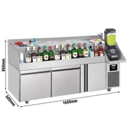 Bar/beverage cooling table - 1600x600mm- 235 Litres- with 1 door, 2 drawers & shelf