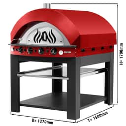 Gas pizza oven - red - 9x 25cm - manual - incl. stand