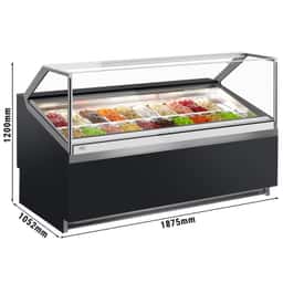 Ice cream counter IVY- 1910mm - air circulation - for 20x 5 Liter containters - Black