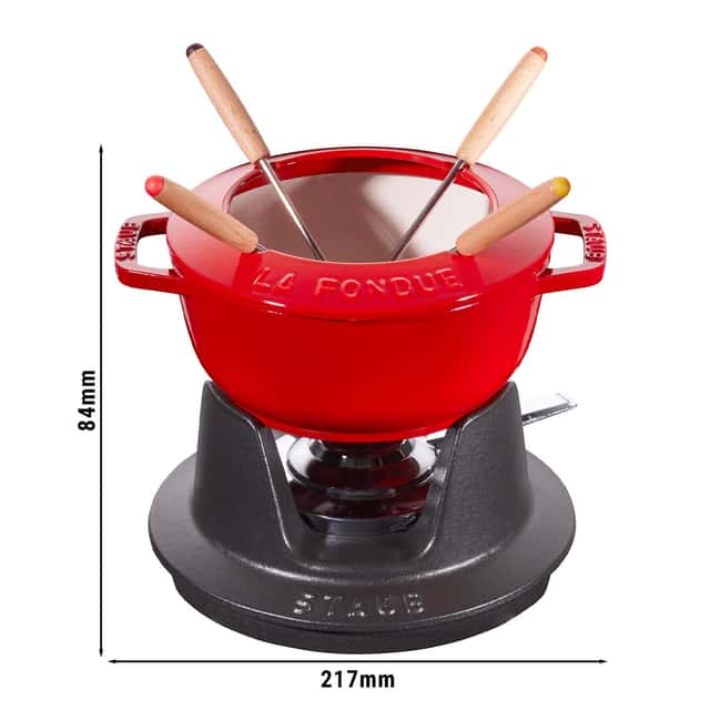 STAUB | SPECIALITIES - Fondue Set - Ø 160mm - Gusseisesn - Kirsch-Rot