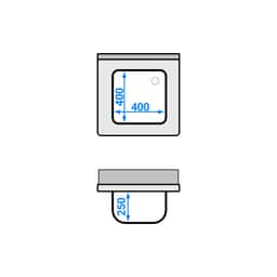 Spültisch ECO - 600x600mm - mit Grundboden & 1 Becken