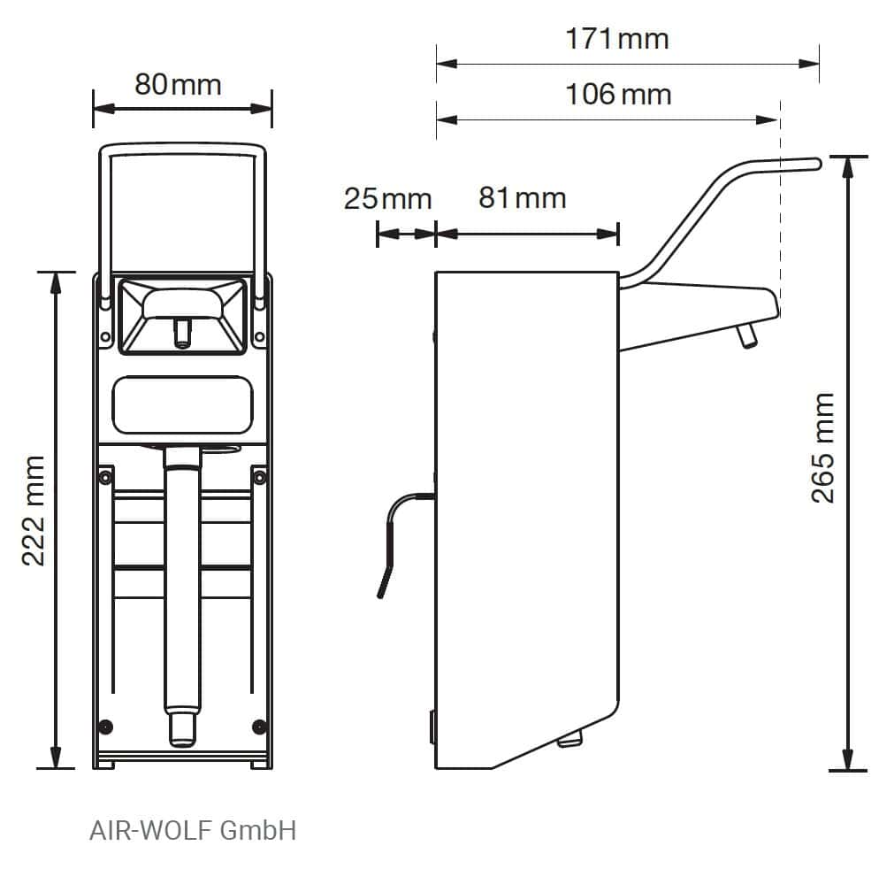 AIR-WOLF | Wandseifenspender mit Bedienhebel - 500 ml - Edelstahl