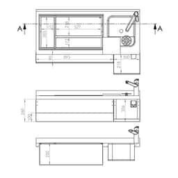 Bar- & Getränkekühltisch - 1200x600mm - 150 Liter - mit 2 Türen & Ablagen