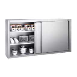 Edelstahl Wandhängeschrank PREMIUM - 1800x400mm - mit Schiebetür - 1000mm hoch