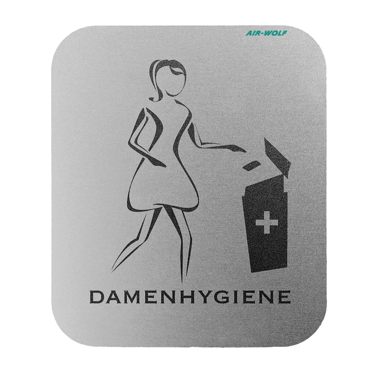 AIR-WOLF | Türschild "Damenhygiene" - selbstklebend - Edelstahl