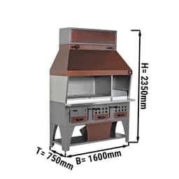 Wand-Holzkohlegrill - 1,6 m