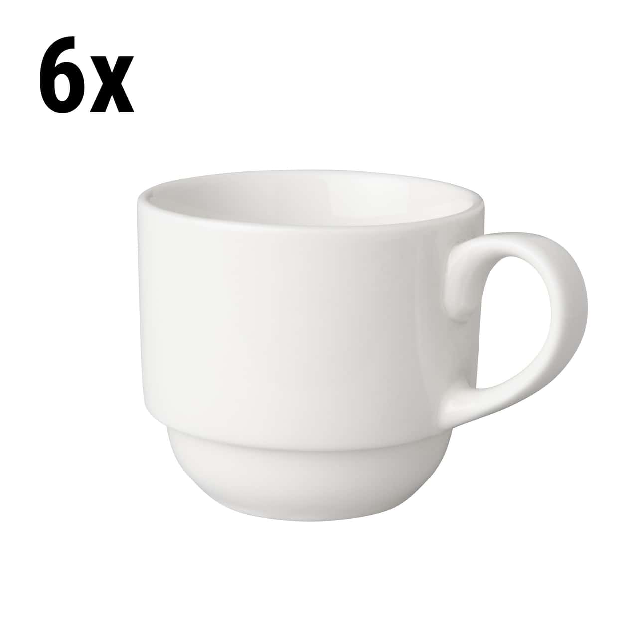 (6 pieces) BUDGETLINE - Coffee cup Mammoet - 20 cl - White