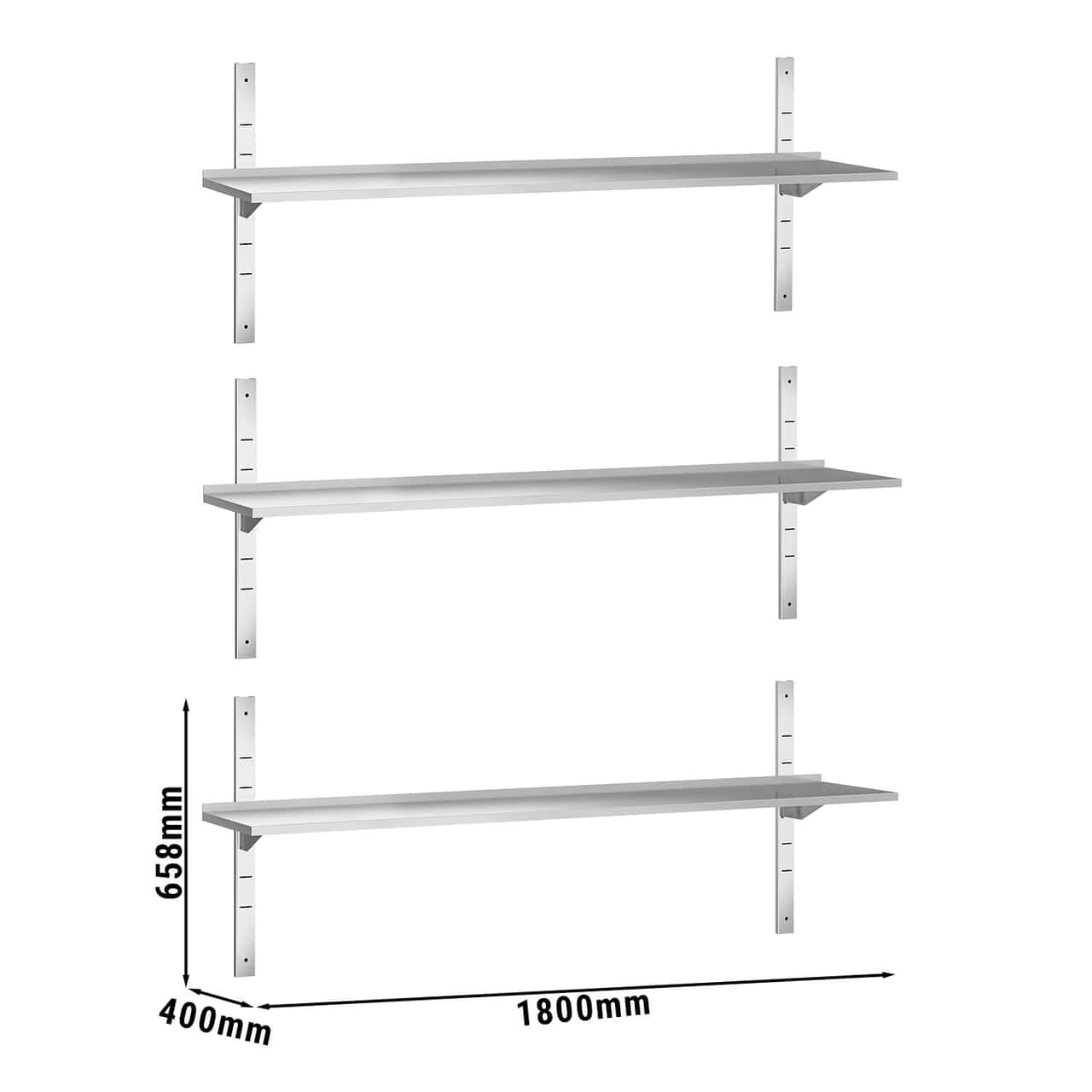 Wandborde PREMIUM - 1800x400mm - mit 3 Etagen