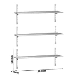 Wandborde PREMIUM - 1800x400mm - mit 3 Etagen