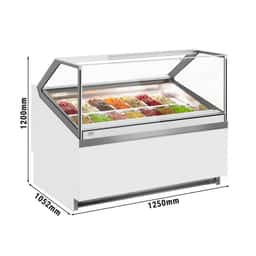 Ice Cream Counter IVY - 1250mm - Forced Air Circulation - For 14 x 5-Litre Ice Cream Containers - White