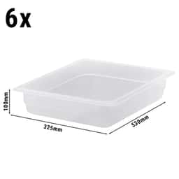 (6 Stück) CAMBRO | CAMWEAR® -  Polypropylen GN-Behälter 1/2 - milchig - Tiefe 65 mm