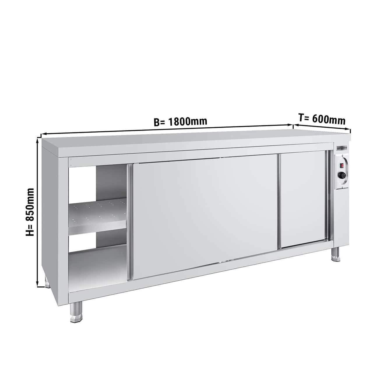 Wärmeschrank ECO - 1800mm - mit Durchreiche