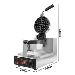 Waffeleisen - Einzeln - 1,3kW - 180° Drehung - mit Temperaturanzeige