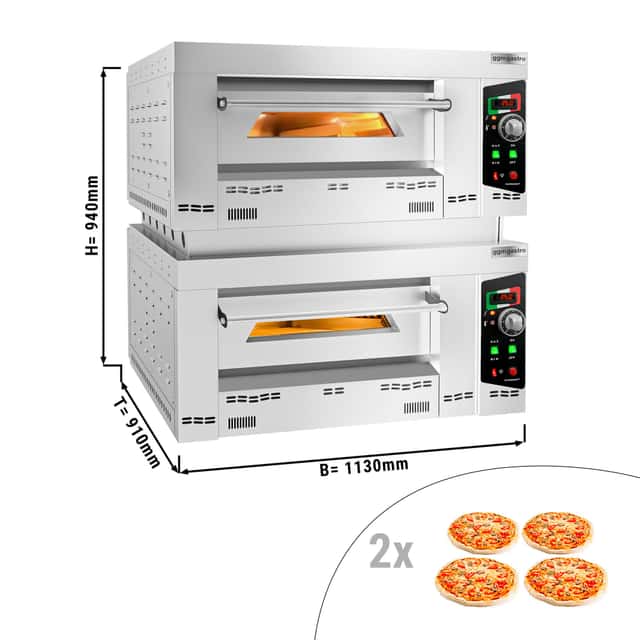 Gas Pizzaofen - 4+4x 34cm - Manuell - mit Zwischenrahmen