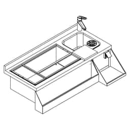 Bar- & Getränkekühltisch - 1200x600mm - 150 Liter - mit 2 Türen & Ablagen