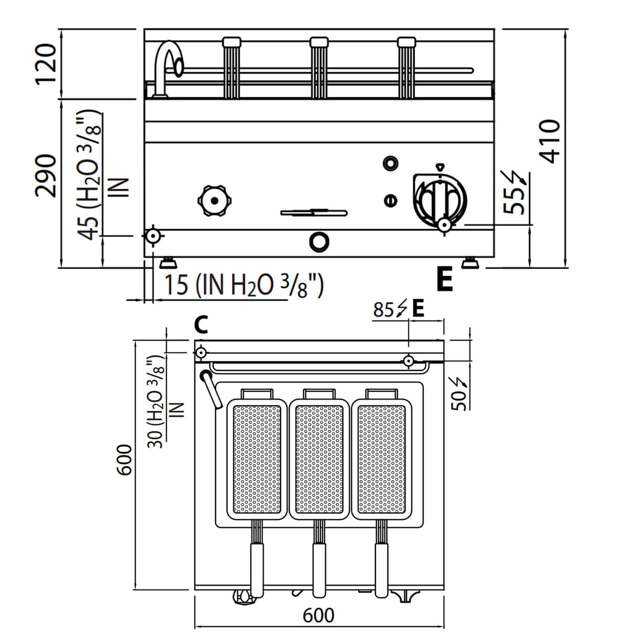 Elektrický vařič těstovin 25L (8,25 kW)