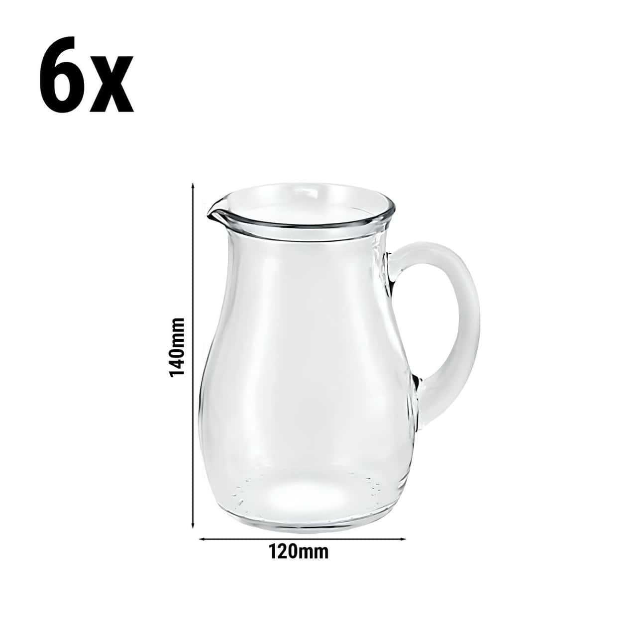 (6 Stück) Glas Krug/ Karaffe - VILLAGE - 250ml - mit Henkel