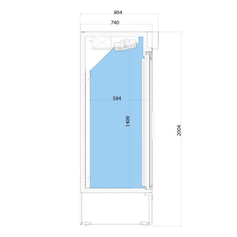 Getränkekühlschrank - 2030 Liter - 3 Glasschiebetüren & Werbedisplay