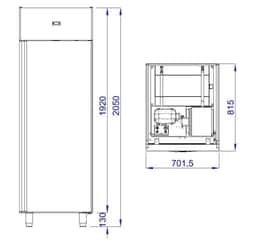 Tiefkühlschrank PREMIUM  - 701x815 m - 700 Liter - mit 1 Tür