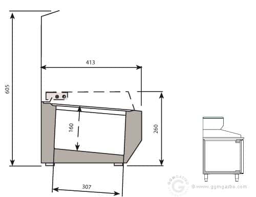 Kühlaufsatzvitrine Premium PLUS - 1733x413mm - 6x GN 1/3