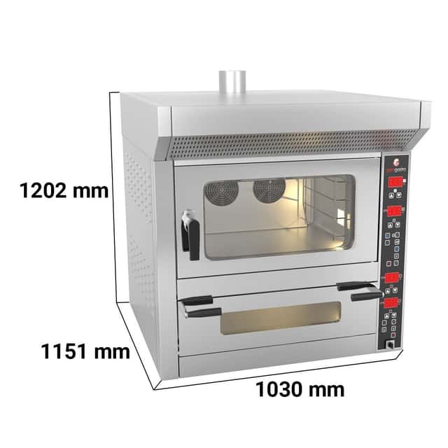 Kombi-Ofen - Digital - Bäckerei-Heißluftofen - 4x EN 60x40 & Pizzaofen - 7x Ø 25cm