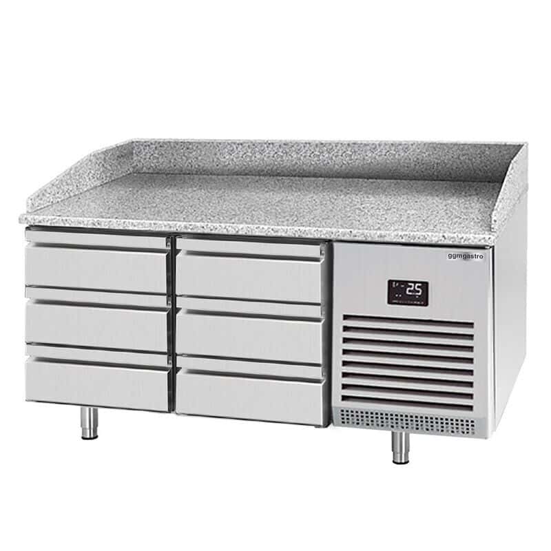 Pizza preparation table Premium PLUS- 1490x700mm- with 6 drawers 