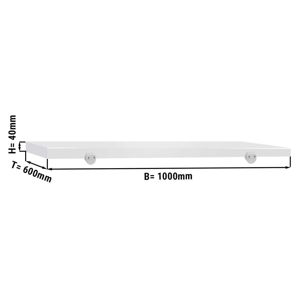 Schneideplatte für Arbeitstisch - 1000x600mm - Weiß