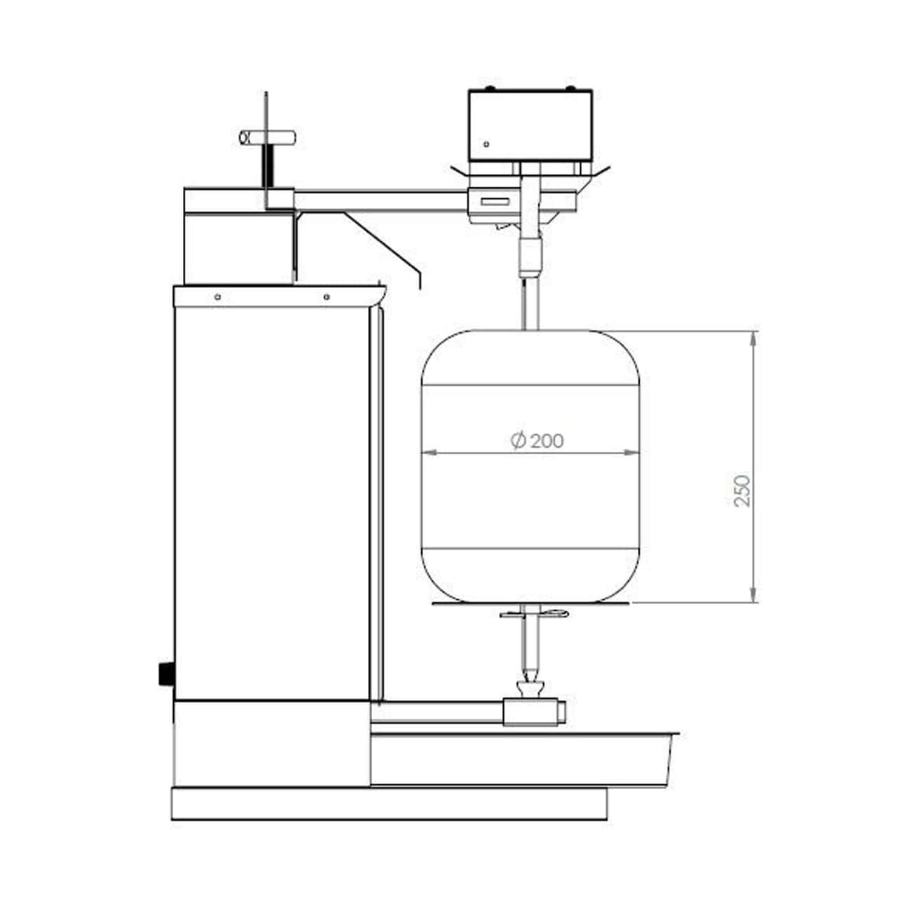 Gas Gyros-/ Dönergrill - 1 Brenner - max. 5 kg - inkl. Flügeltüren