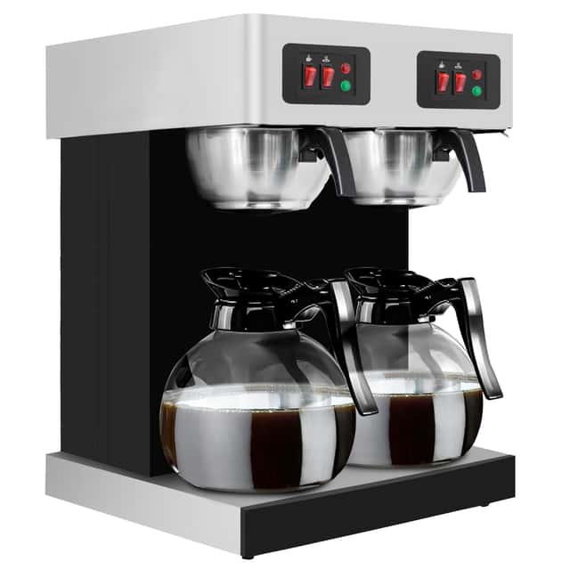 Filterkaffeemaschine - 2x 1,8 Liter - 4 kW - mit 4 Warmhalteplatten - inkl. 2 Glaskannen