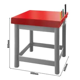 Hackblock aus Polyethylen - 600x600mm -  inkl. Messerhalter