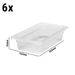 (6 kusů) CAMBRO | CAMWEAR® -polypropylenové nádoby GN 1/4 - mléčné - hloubka 65 mm