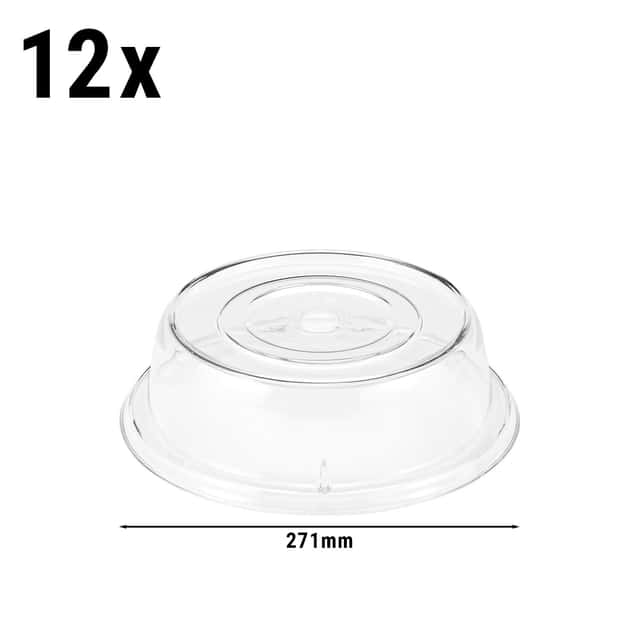 (12 Stück) CAMBRO | CAMCOVERS® - Tellerabdeckhaube aus Camwear® - Polycarbonat - ø 259mm - Transparent