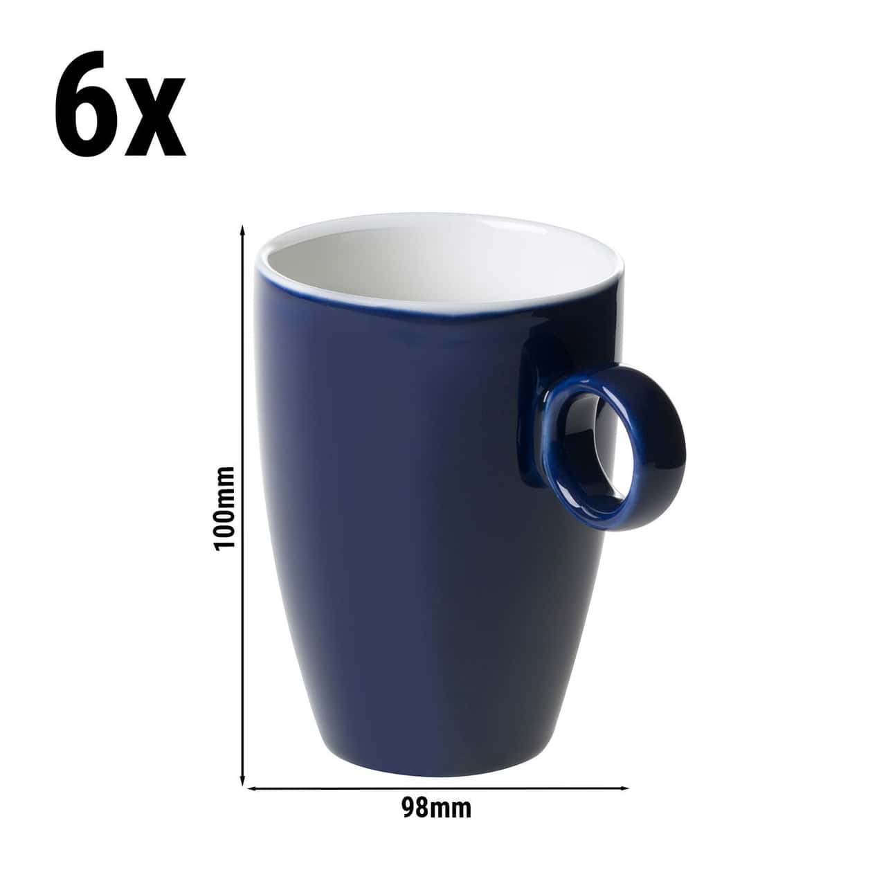 (6 Stück) BART COLOUR CAFE - Kaffeetasse - 230ml - Blau