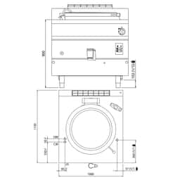 Gas Kochkessel - 200 Liter - 34,5 kW - Indirekte Beheizung