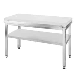 Edelstahl Arbeitstisch PREMIUM - 1400x800mm - mit Grundboden ohne Aufkantung inkl. Schneideplatte