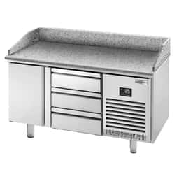 Pizza preparation table Premium PLUS- 1490x700mm- with 1 door & 3 drawers 