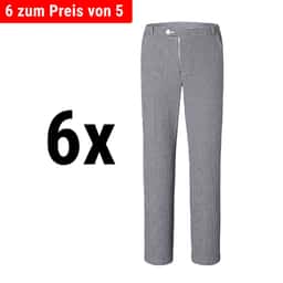 (6 Stück) KARLOWSKY | Pepitahose Basic - Schwarz - Größe: XXL