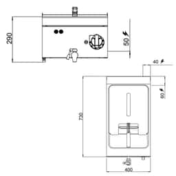 Elektro Fritteuse - 10 Liter - 9 kW