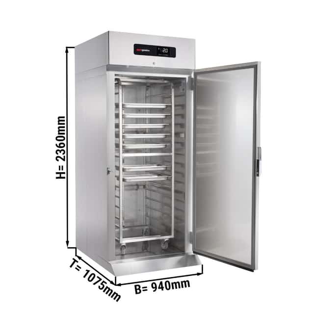 Einfahrkühlschrank Edelstahl PREMIUM PLUS - GN 2/1 - GN 1/1 - EN 60x40- 1300 Liter - mit 1 Tür