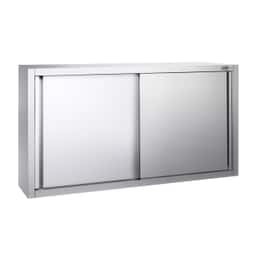 Edelstahl Wandhängeschrank PREMIUM - 1600x400mm - mit Schiebetür - 800mm hoch